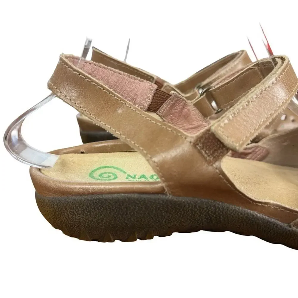 Naot Arataki Slingback Sandals Arizona Tan Leather Closed Toe Shoes Comfort 10